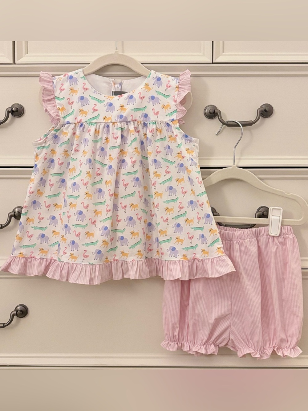 VGUC James & Lottie Zoopendous Swing Back Set Zoo Animals Safari Outfit Size 4T